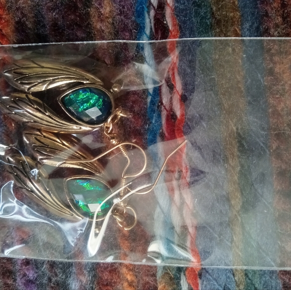 Gold Cicada Earrings - Picture 2 of 2